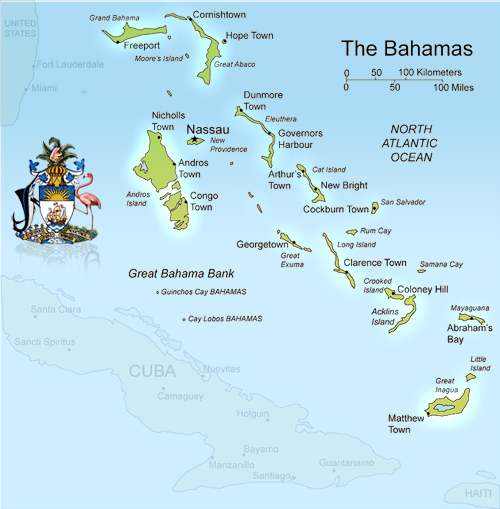 Map of The Bahamas Islands